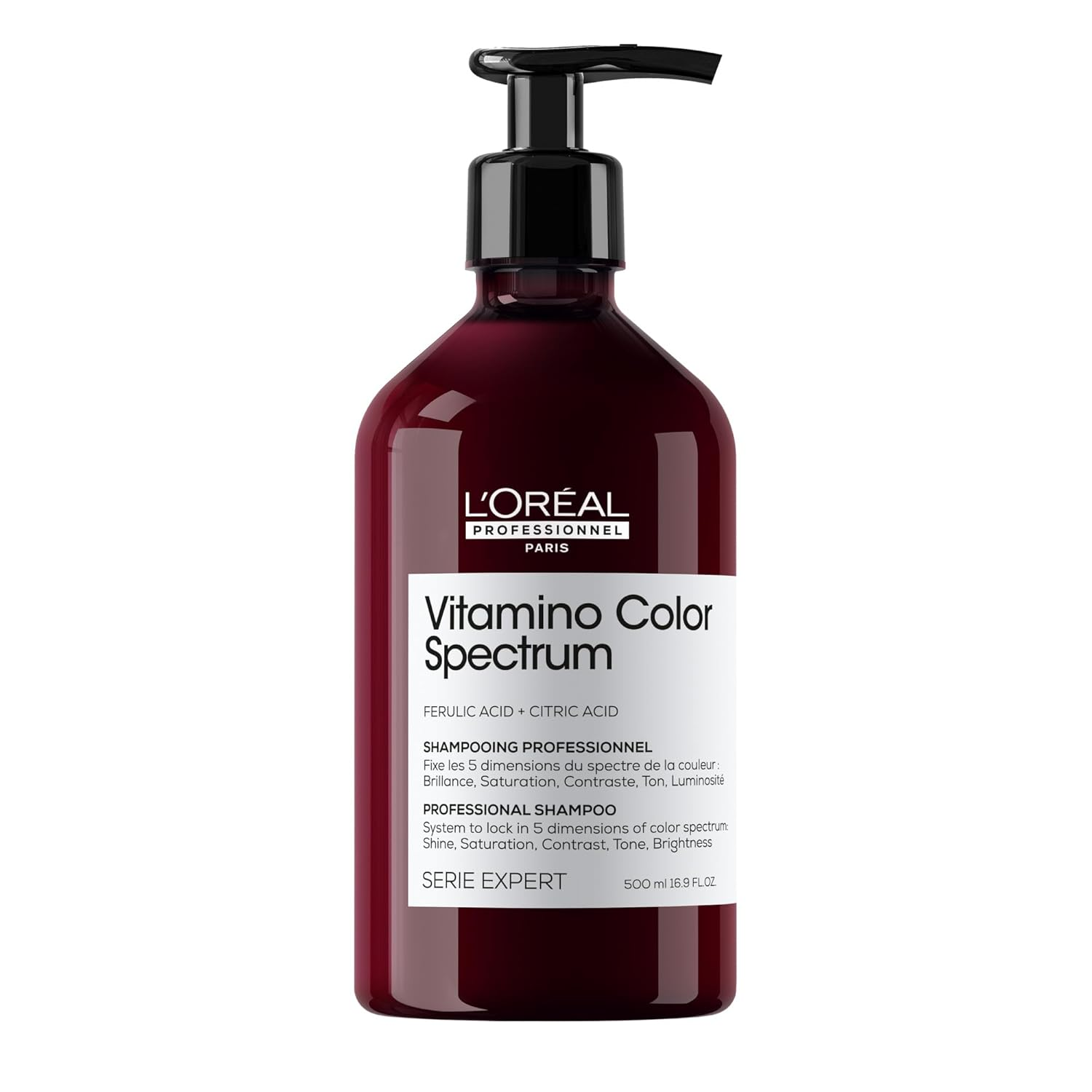 L'Oréal Professionnel Paris Vitamino Color Spectrum Shampoo - Locks in Day 1 Color Vibrancy, Ultra-High Glass Shine, Nourishes and Neutralizes Unwanted Reflections, For Color-Treated Hair, 16.9 fl oz