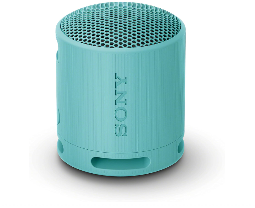 Sony SRS-XB100 Wireless Bluetooth Portable Lightweight Super-Compact Travel Speaker, Durable IP67 Waterproof & Dustproof Shower Speaker, 16 Hour Battery, Versatile Strap, & Hands-free Calling, Blue