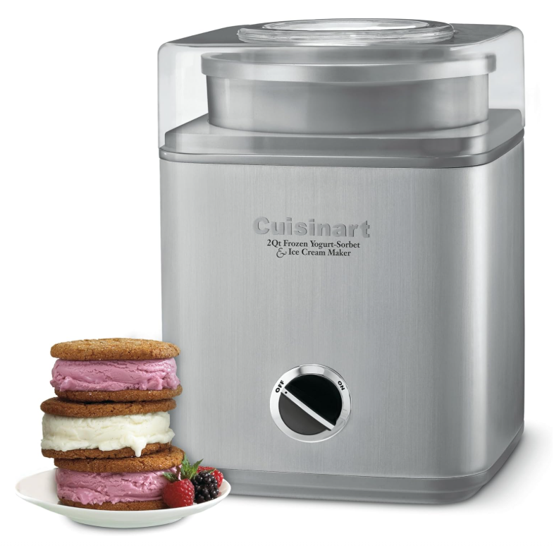 Cuisinart Ice Cream Maker Machine, 2-Quart Ice Cream, Sorbet and Frozen Yogurt Machine, Fully Automatic Double-Insulated Freezer Bowl Makes Frozen Desserts in Under 30 Minutes, ICE30BCP1, Silver