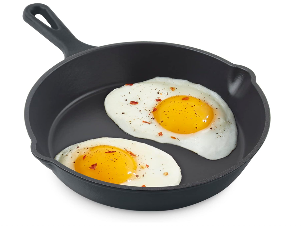 DASH Zakarian 7.5" Nonstick Cast Iron Skillet with Pour Spouts for Searing, Baking, Grilling, Roasting and More - Black