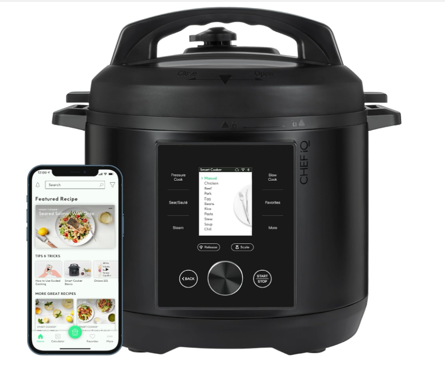 CHEF iQ Smart Pressure Cooker with WiFi and Built-in Scale - Easy-to-Use 10-in-1 Multicooker with 500+ Guided Recipes - Rice Cooker, Slow Cooker, Instant Meals for Foodies - 6 Quart - Family Size